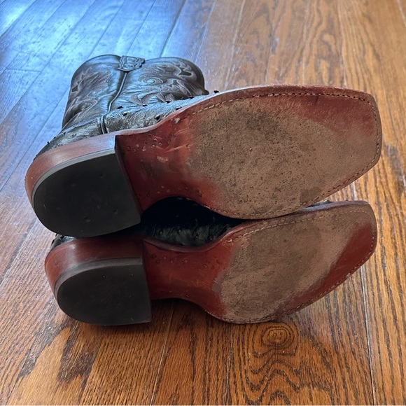 NOCONA Men’s Black Cherry Full Quill Ostrich Boots - Picture 5 of 7